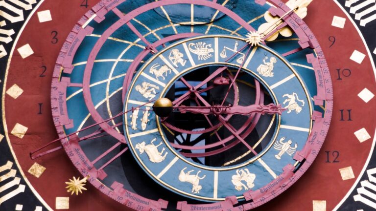 The Sun in the 10th house represented by an astrological birth chart.