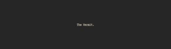 The Hermit meaning. Black image with white text that reads 'The Hermit'