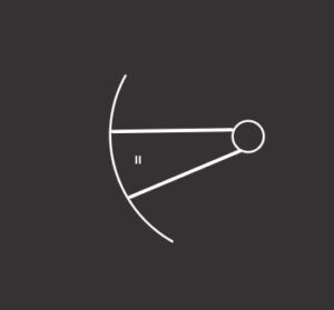 2nd house astrology symbol in white on a dark background.