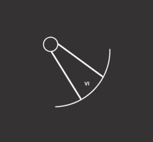 6th house astrology symbol in white on a dark background.