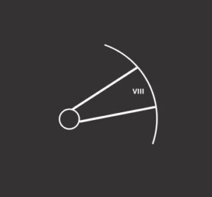 8th house astrology symbol in white on a dark background.