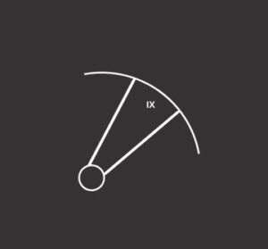 9th house astrology symbol in white on a dark background.