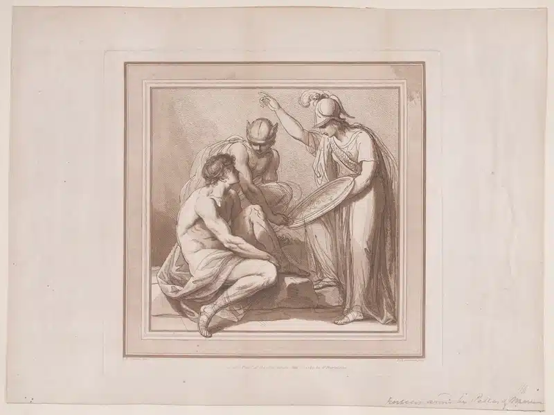 Mercury in Taurus reflected in classical engraving of Minerva and Mercury.
