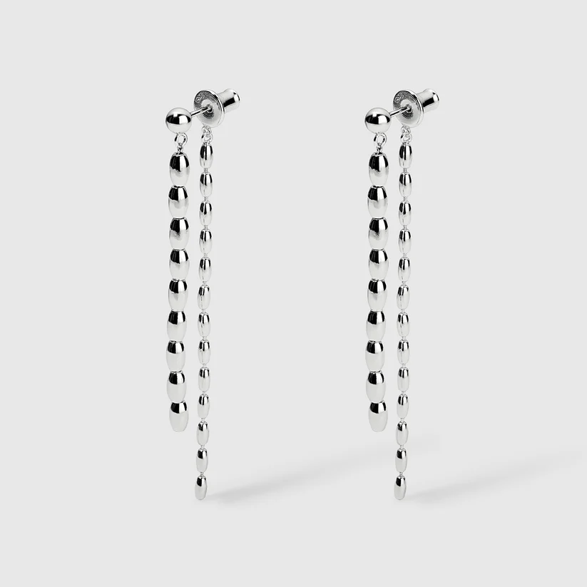 silver dangling earrings capricorn rising style, refined minimalist accessory with structured elegance and timeless appeal