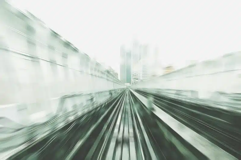 gemini rising motion green blurred image with long exposure, symbolizing speed, fluid perception, and the constant movement of the mind