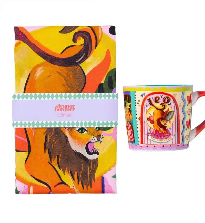 Jupiter in Leo zodiac mug Leo themed ceramic cup warm artistic celestial design
