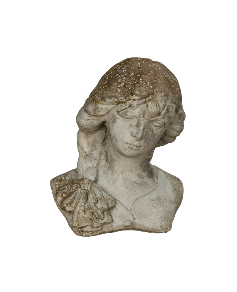 vintage French portrait statue libra rising aesthetic, classical features and refined symmetry, expressing elegance, balance, and timeless beauty