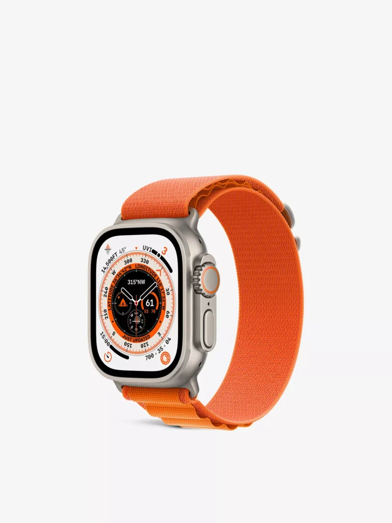 sagittarius rising orange apple watch, sporty modern accessory with energetic and adventurous aesthetic
