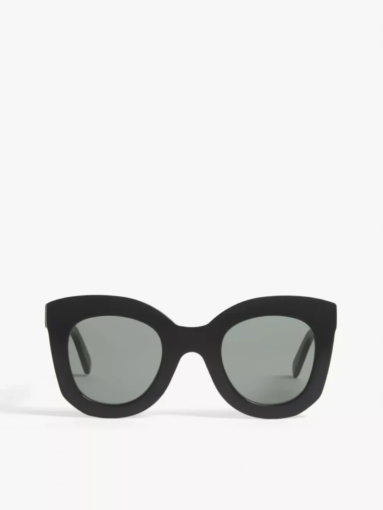 scorpio rising black sunglasses, dark refined frames with mysterious and powerful aesthetic, expressing intensity and controlled elegance