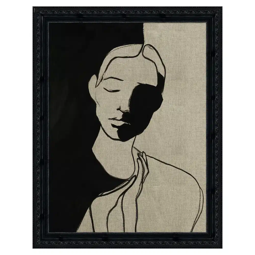 scorpio rising black and grey graphic portrait of a woman, intense expression and dark artistic contrast reflecting mystery, depth, and emotional intensity