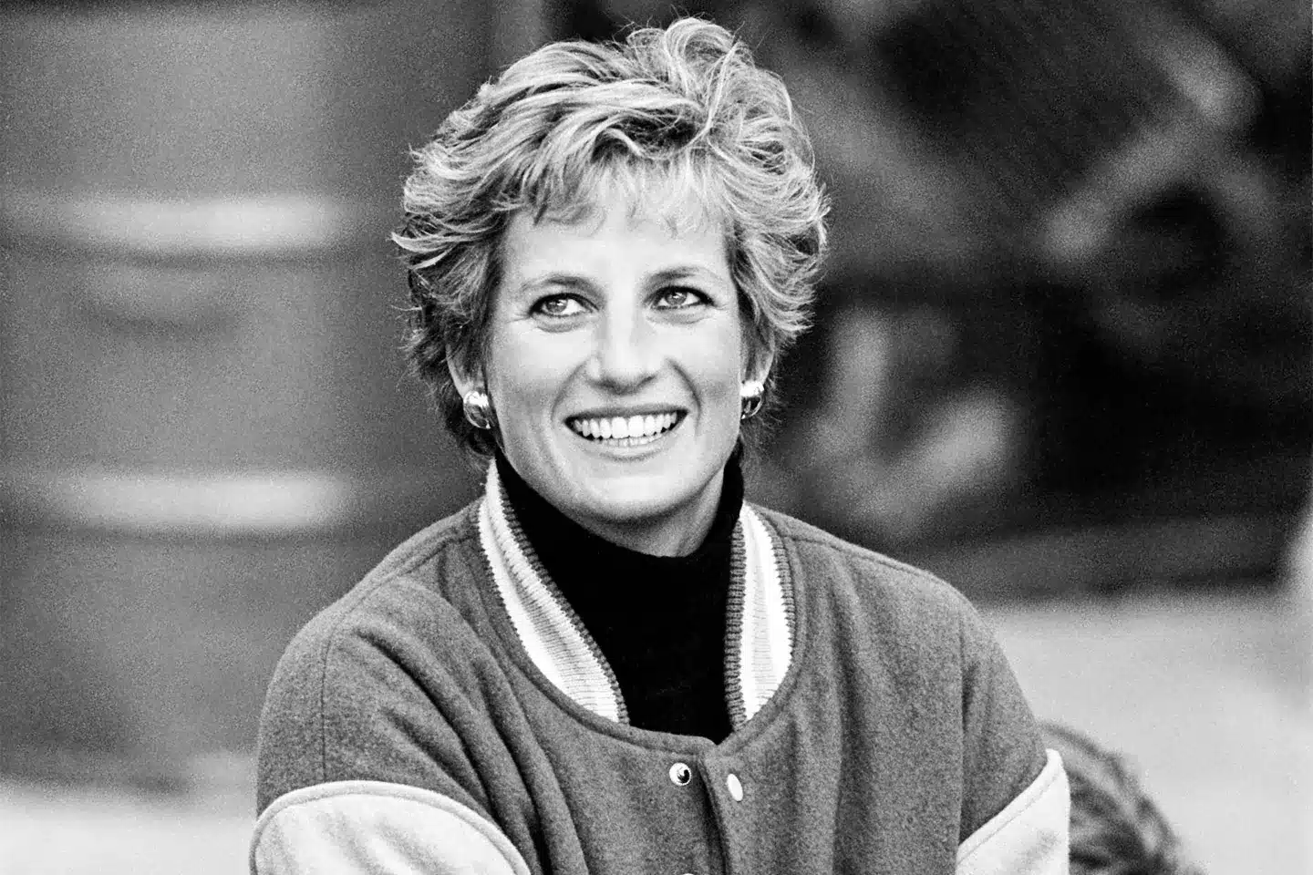 Princess Diana birth chart image showing a black and white portrait of Princess Diana smiling with warmth and elegance.
