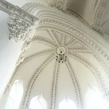 libra rising classical white ceiling with arches, refined symmetry and architectural balance expressing elegance and timeless harmony