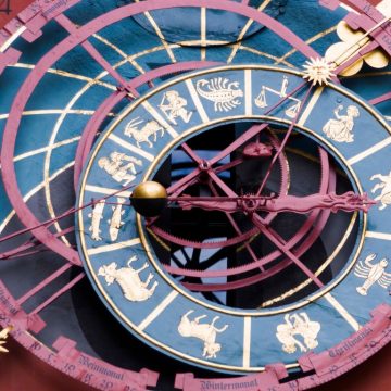 The Sun in the 10th house represented by an astrological birth chart.