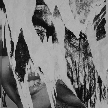 Venus in Gemini symbolism in a black and white collage expressing words, movement, and communication.